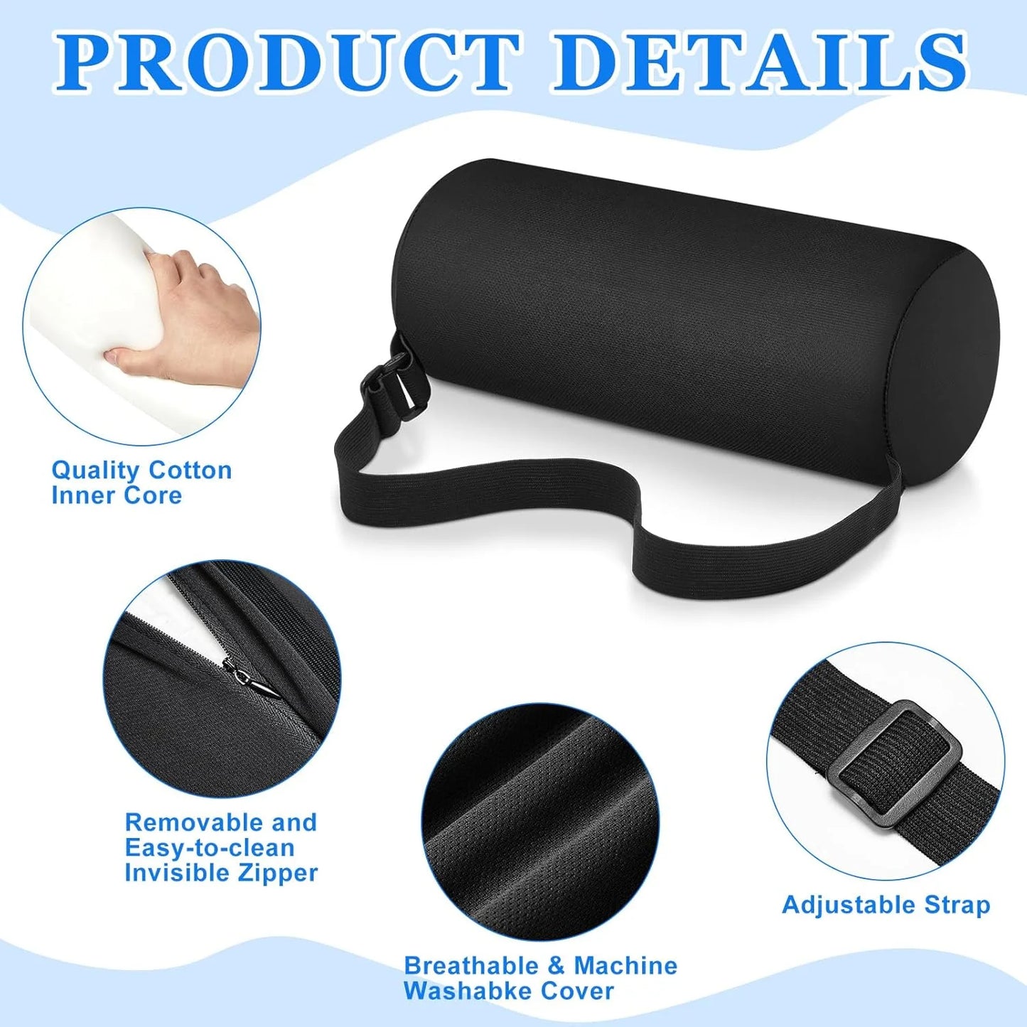 Ergonomic Back Support Cushion Waist Pillow Auto Seat Back Cushion Memory Foam Lumbar Support for Car Chair Office Accessories