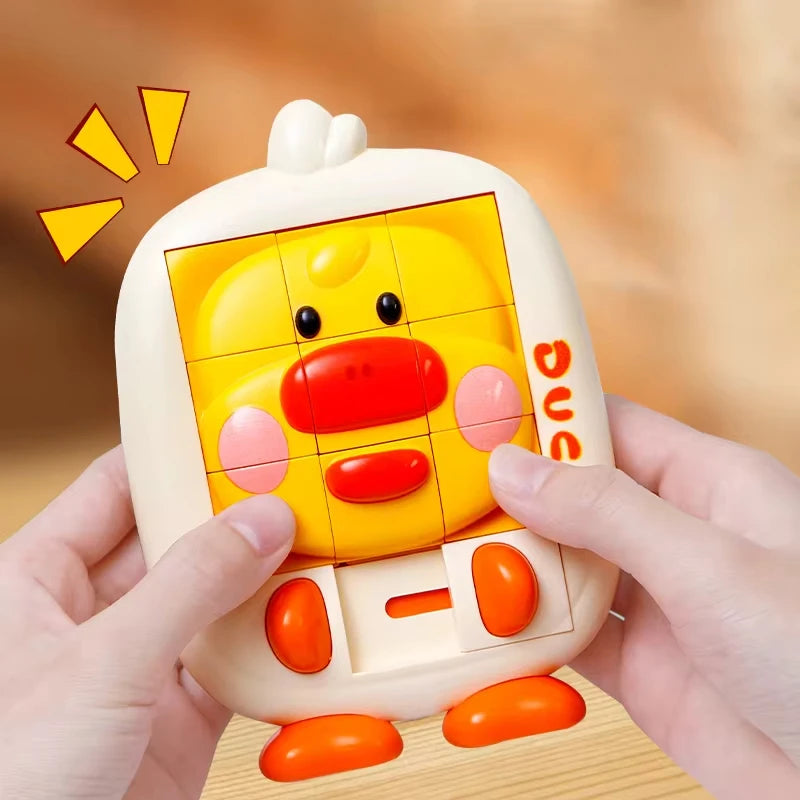 3D Cartoon Animal Huarong Road Slide Puzzle Games  Board Game Thinking Training Nine Grids Educational Puzzles Toys