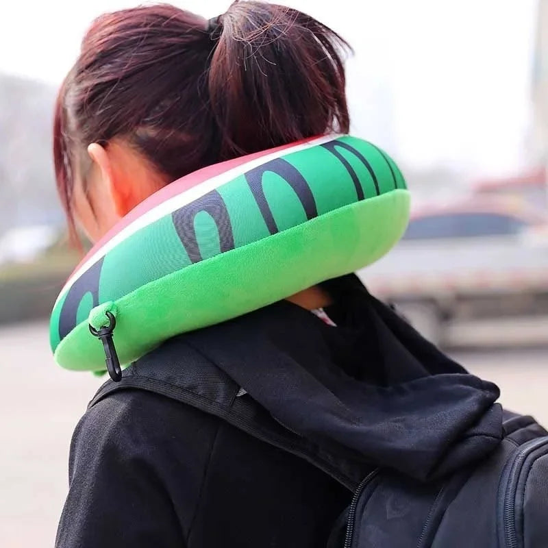 Travel Portable Fruit U Shaped Pillow Cushion Nanoparticles Neck Pillows Office Cervical Pillow Fruit Pattern Travel Pillows