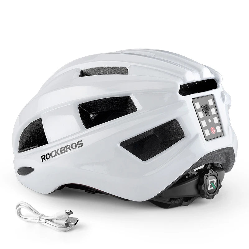 Bicycle Light Helmet MTB Road USB Warning Rear Light Cycling Helmet EPS PC Intergrally-molded Safety Bike Helmet