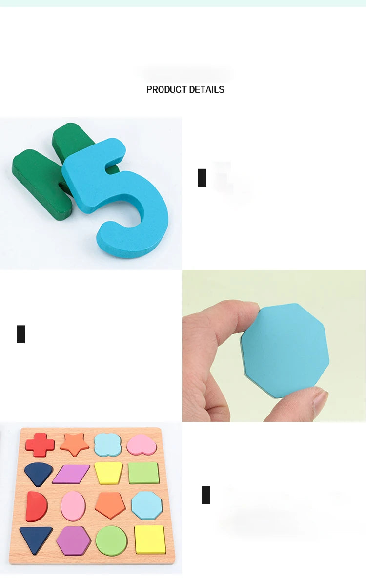 Wooden Alphabet and Number Learning Puzzle Board