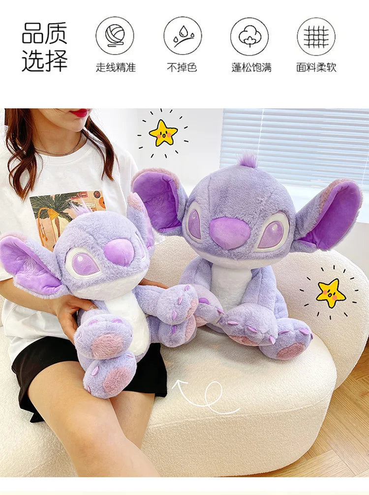 Disney Cartoon Purple Stitch Doll Star  Kawaii Plush Toy Girl's Birthday Doll Girlfriend Valentine's Day Gift 25cm/30cm/45cm