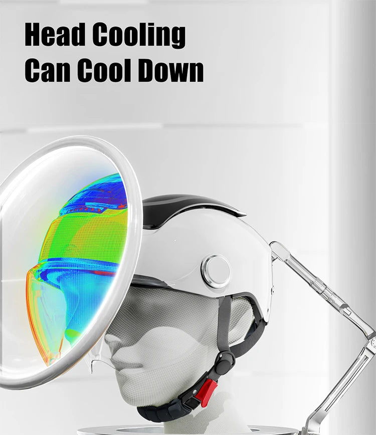 Open Face Electric Bike Helmet With Dual Visor