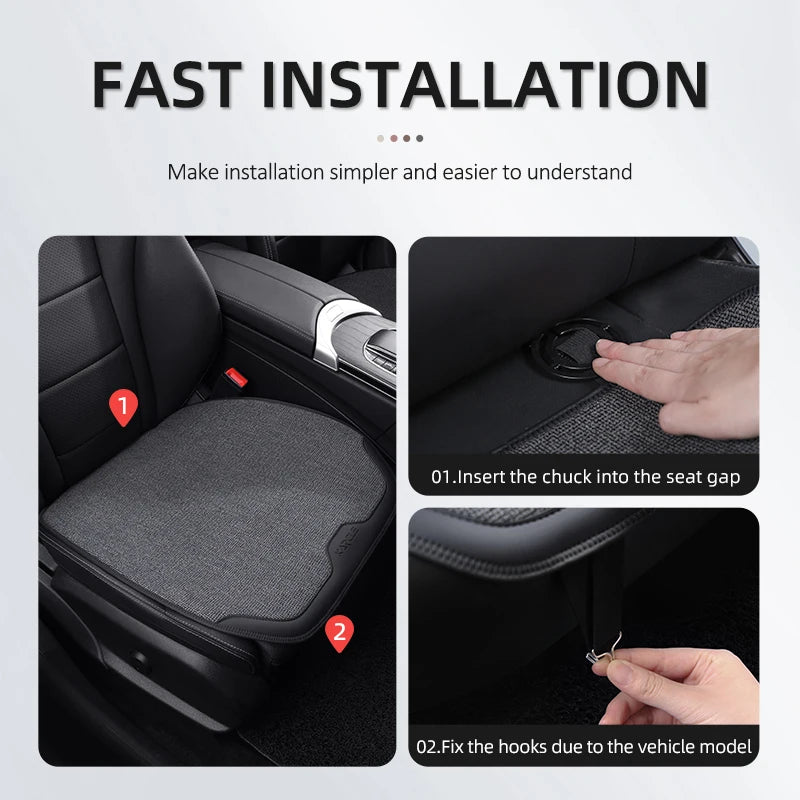 Karcle Car Seat Cover Linen Cotton Car Seat Cushion Soft Universal Auto Seat Cushion Chair Protector Auto Seats Cover Office Pad