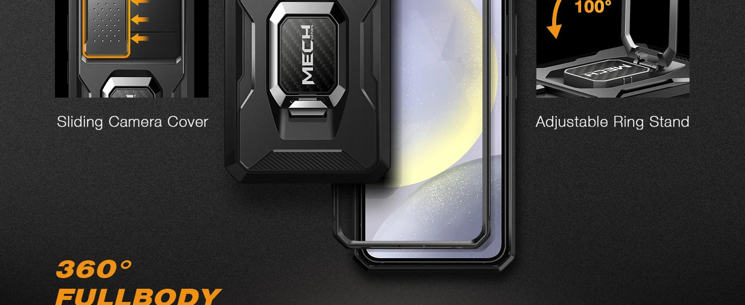 For Samsung Galaxy S24 Plus Case with Tempered Glass Screen Protector Full Body Protection Military Grade Shockproof Phone Case