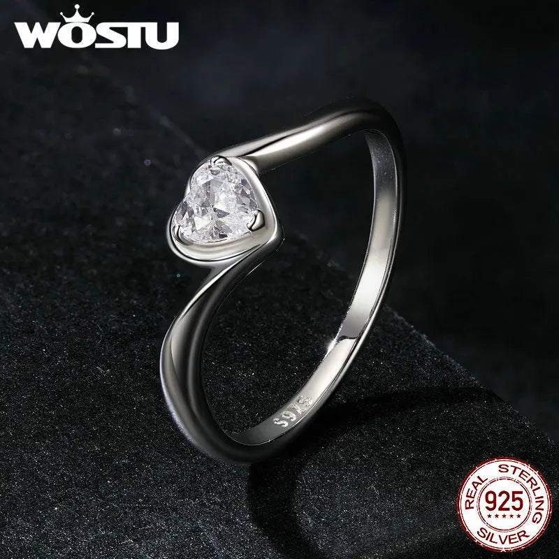 Heart Moissanite Ring For Women Forever Love Diamond Cut 925 Sterling Silver Promise Rings