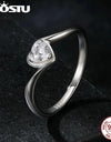 Heart Moissanite Ring For Women Forever Love Diamond Cut 925 Sterling Silver Promise Rings