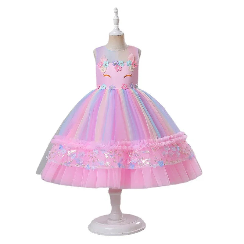 Unicorn Princess Tutu Dress Pink Birthday Party Costume