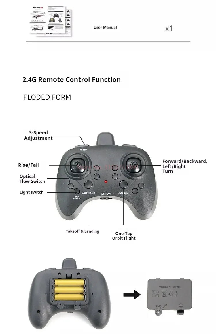 FB06 Black Hawk Remote Control Helicopter 4 Channel Optical Flow Positioning Simulation Model