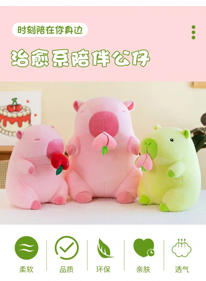 30/40/50cm Kawaii Capybara Plush Toys Fruit Series Big Size Capybara Stuffed Doll Anime Soft Pillow Cute Dolls Kid Birthday Gift