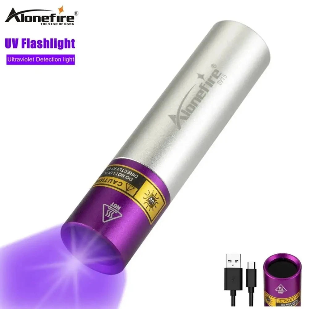 365nm UV Rechargeable Blacklight Flashlight For Detection