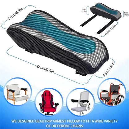 Ergonomic Armrest Pads- Office Chair Arm Rest Cover Pillow - Elbow Support Cushion for Computer, Gaming and Desk Chairs