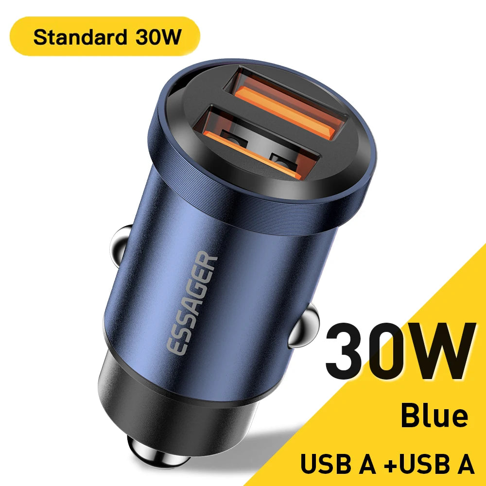 30W / 45W USB-C + USB-A Fast Car Charger (PD + QC 4.0)