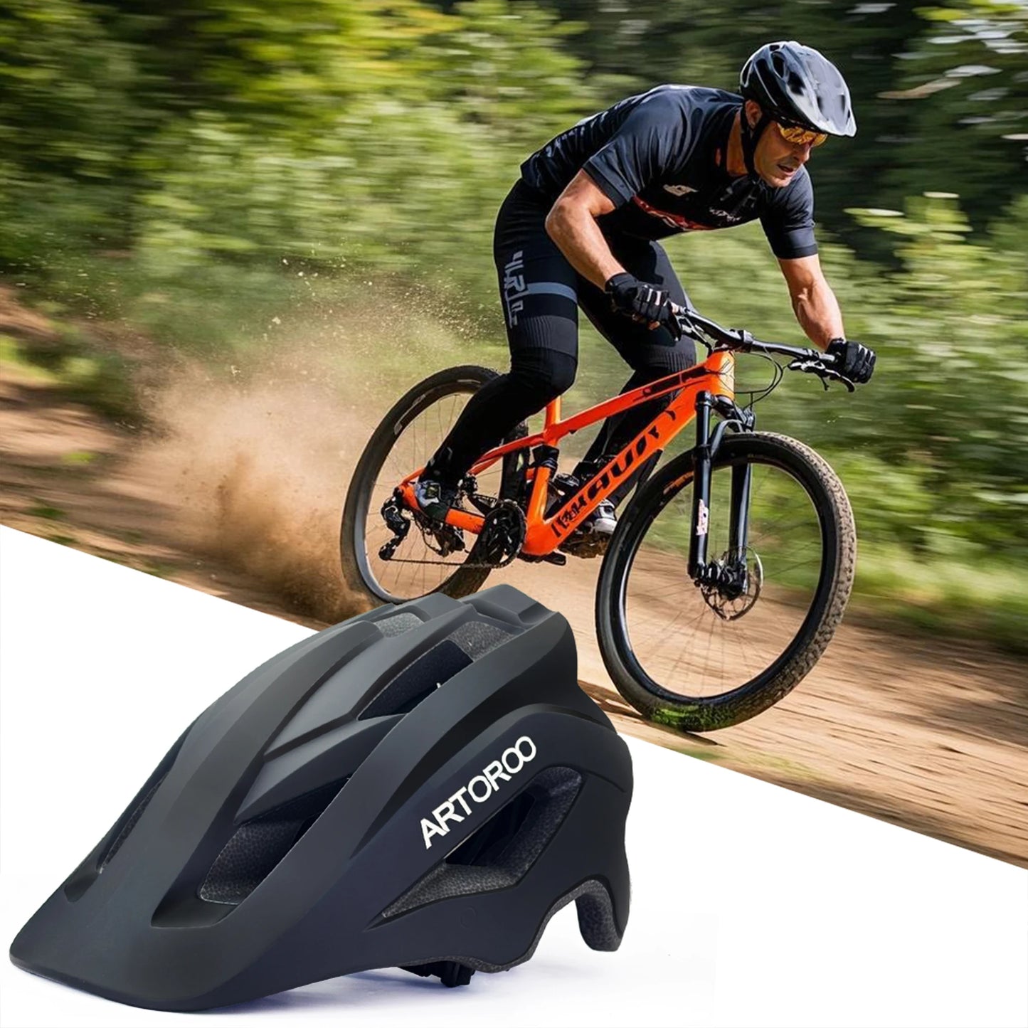 Adult Ultra Lightweight Mountain Bike Helmet With Adjustable Fit