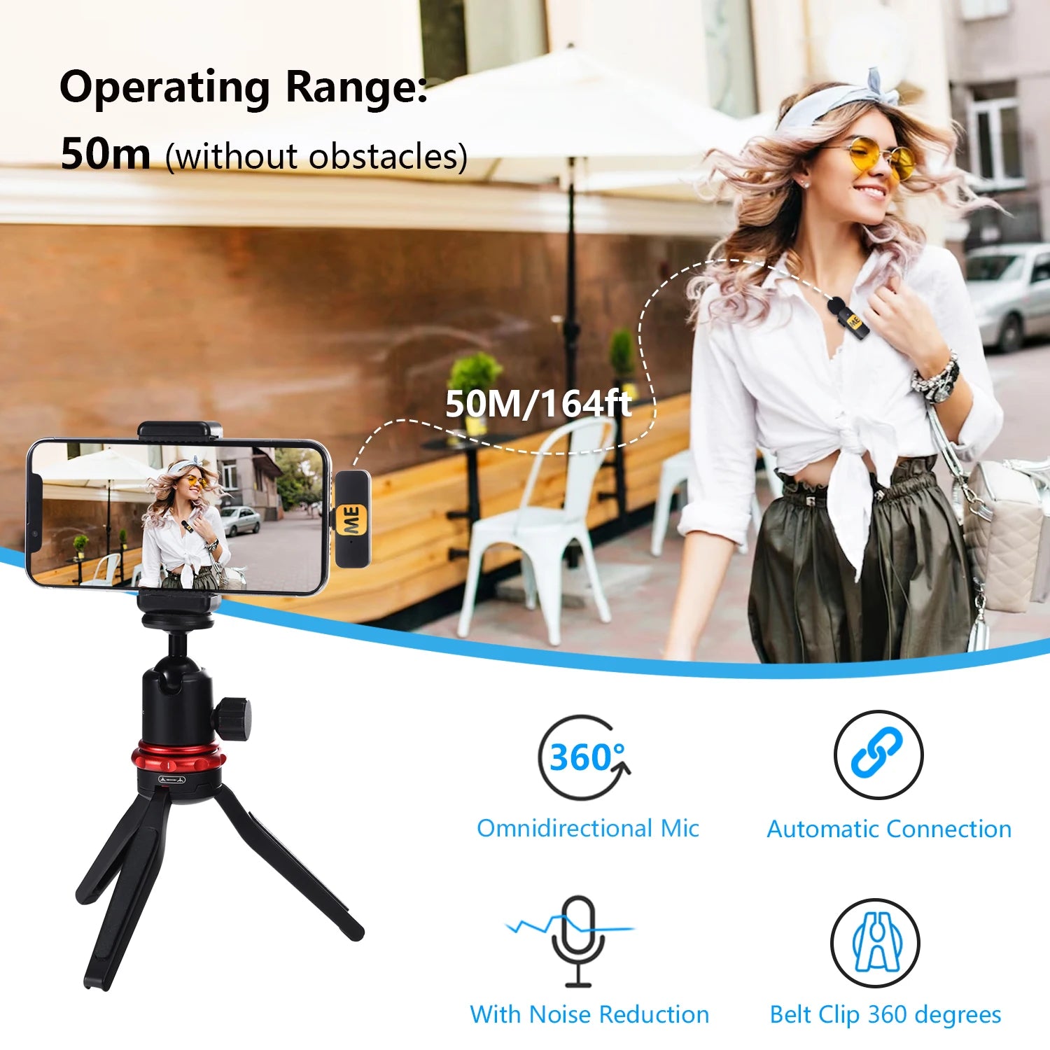 Wireless Lavalier Lapel Mini Microphone for iPhone iPad Android Phone You tube Live Broadcast Recording Interview Vlog MIC-S
