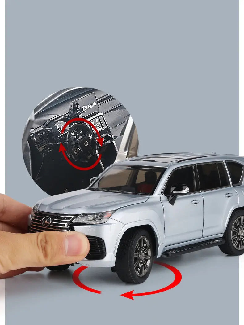 1:24 Lexus LX600 SUV Metal Model Car Toys Alloy Diecast Simulation Offroad Vehicles Sound And Light Cars