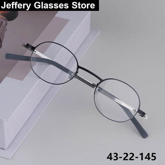 Small Face Round Titanium Screwless Eyeglasses Frame