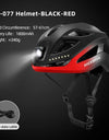 Bicycle Light Helmet Type-C Rechargeable Front + Rear Light Warning Bike Helmet Head Safety MTB Road Cycling Helmet