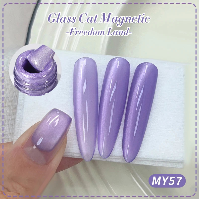 10ml Pink Glass Bead Cat  Gel Nail Polish Spring Moonlight Jelly Crystal Semi Permanent Soak Off Manicure