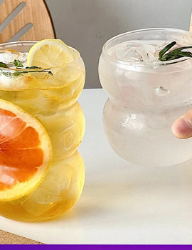 1/2/4pcs Wave Shape Glass Cup Tumbler Beverage Beer Glasses Heat-resistant Clear Drinking Glasses For Juice Coffee Cocktail