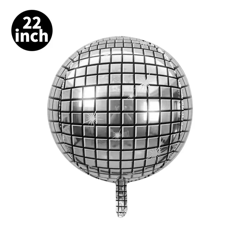 5 Pcs 22 Inch 4D Disco Retro Rock Ballroom Metal Balloons Wedding Birthday Decoration Baby Shower Helium Balloons Party Supplies