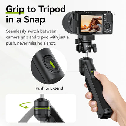 One-click Quick Release Tripod Uka Tripod Top Handle Grip for Camera Netting bracket with a Hidden Hook 180° Tilt