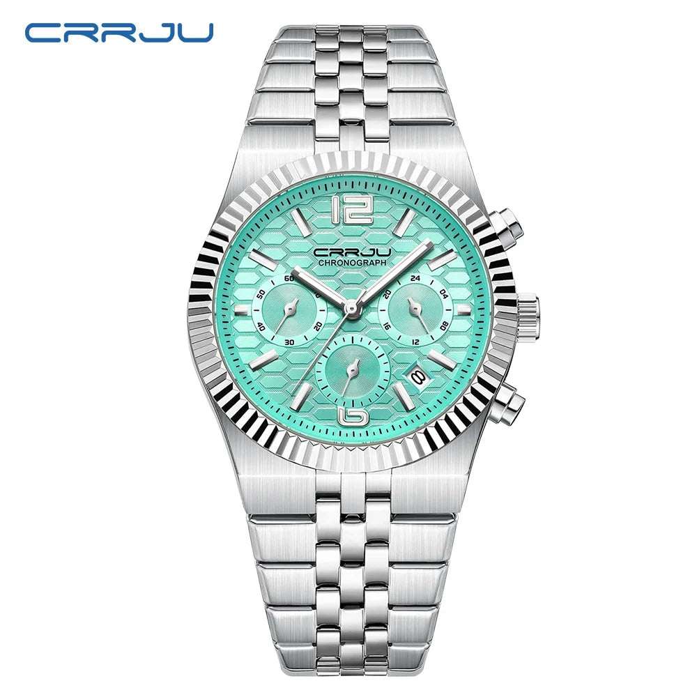 Classic Men's Automatic Date Watch Stainless Steel Quartz Elegant Round Case Luminous Versatile Fashion Night Light 2323