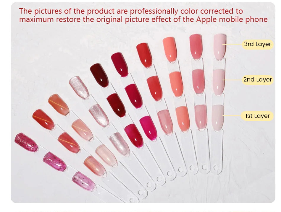 15ml Milky Pink Rubber Base Gel Nail Polish Glitter Semi-Permanent Varnish Soak Off Self Leveling UV LED Polish