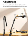 Camera Desk Setup Stand Adjustable Desk Mount with Holding Arm Max Load 2KG for Mirrorless Camera Microphone