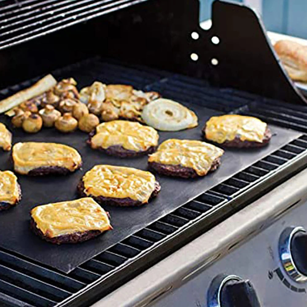 0.2mm Thick Ptfe Barbecue Grill Mat 33*40cm Baking BBQ Grill Mats Sheet Grill Foil Non-Stick Reusable BBQ Liner