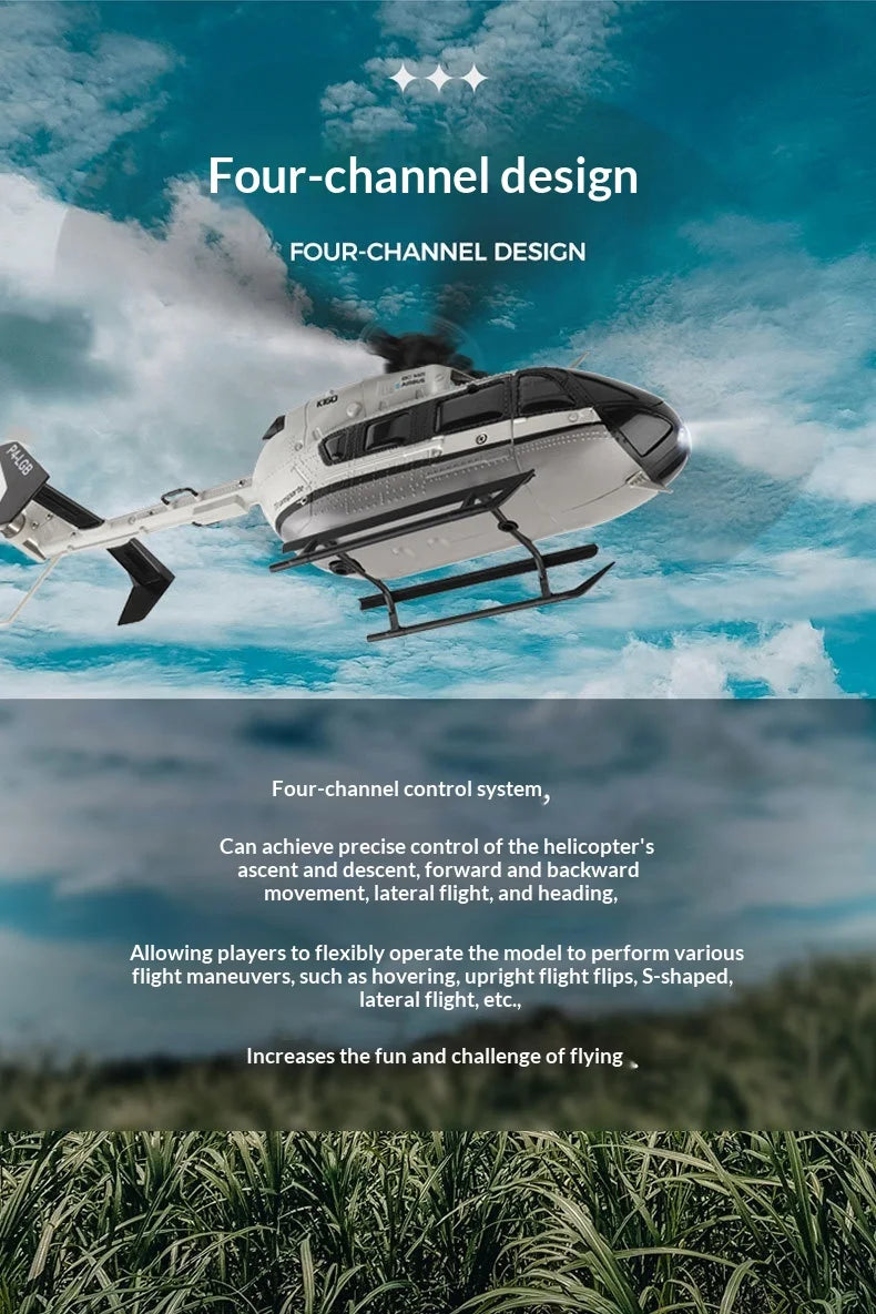Realistic Four Channel Remote Control Military Helicopter With Brushless Motor