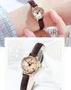 Classic Simple Women Watch Roman Numeral Dial Luxury Rose Gold Watch Case Office Lady Slender Wrist watch