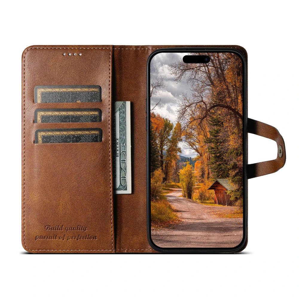 Flip Leather Wallet Phone Case for iPhone 16 15 Pro Max 14 Plus with  Card Slot Holder Cover