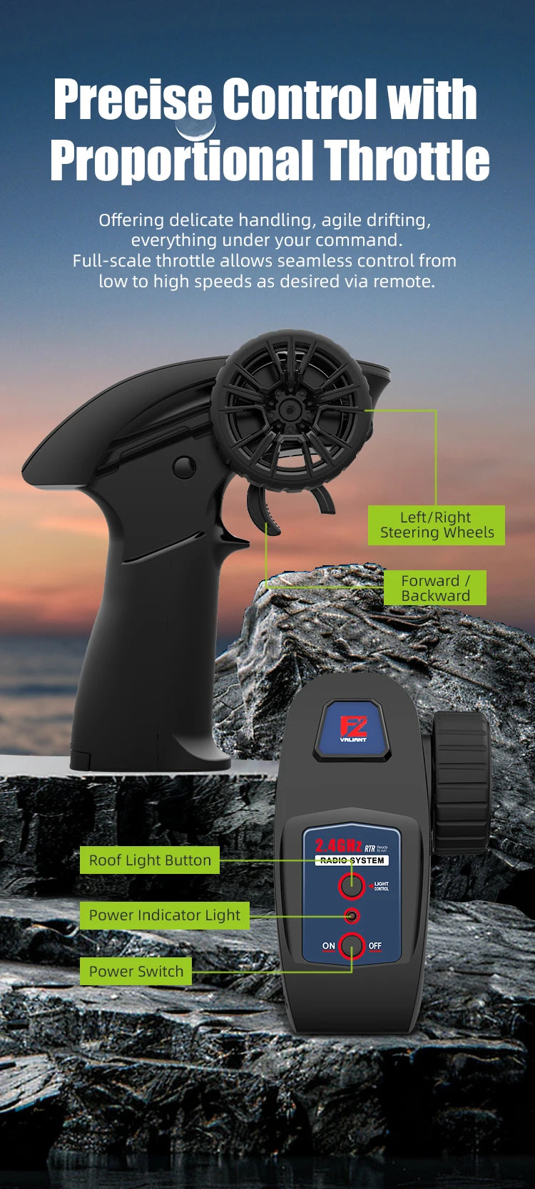 LED Light Full Scale Tracked Tank Simulation Model Toy RC Car Model Drift Remote Control Off-Road Vehicle Boy Gift