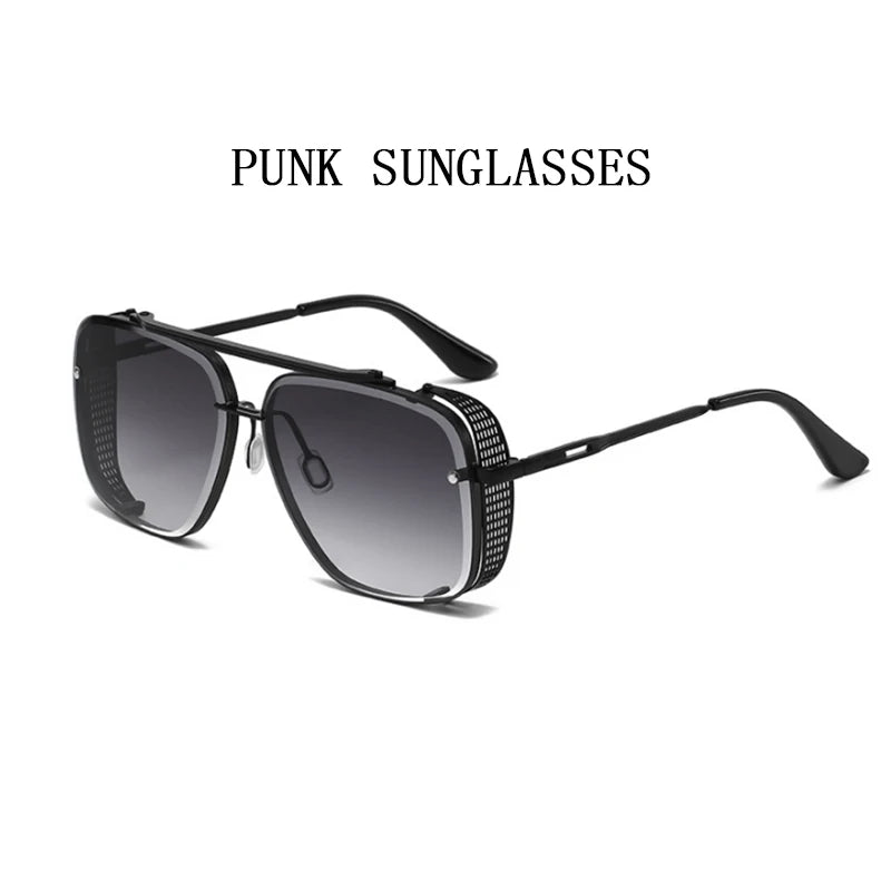 Vintage Steampunk Square Sunglasses With UV400 Protection