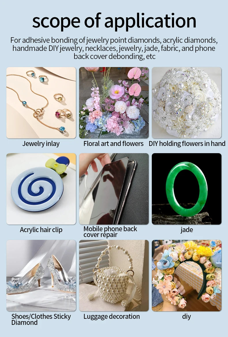 B7000 Universal Transparent super Glue for Cell Phone Repair-Jewellery, Jade, precious metals, High Adhesive for wood,Glass，Plastic, quick Drying-With Precision Applicator (15ML/25ML/50ML/110ML)