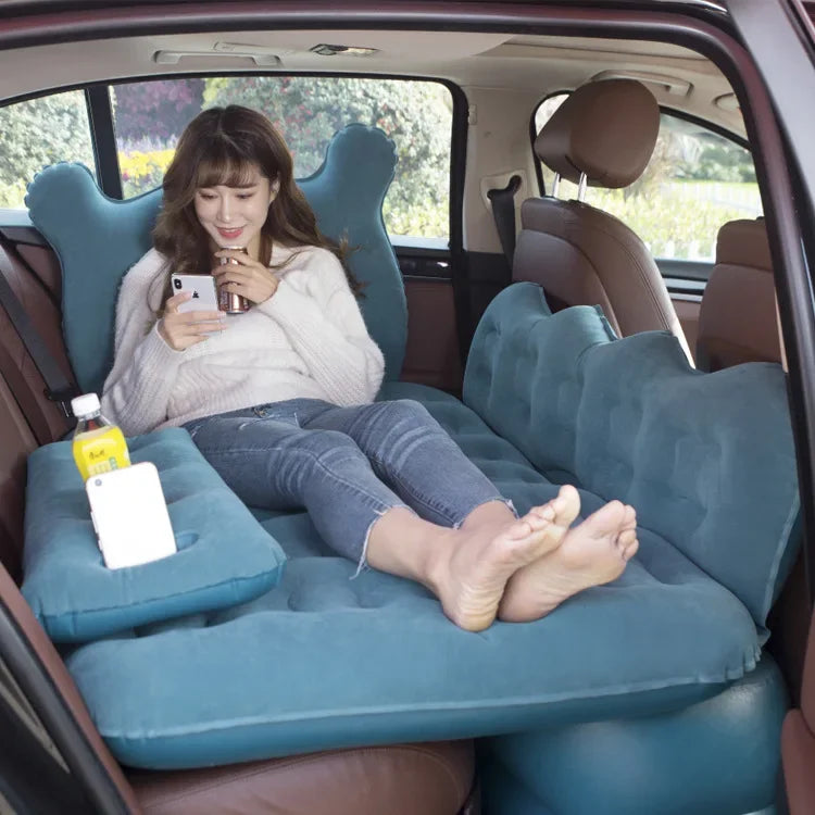 Cartoon Foldable Car Travel Bed SUV Minivan Compatible Inflatable Mattress Inside Air Pressure Pad Versatile Vehicle Sleeping