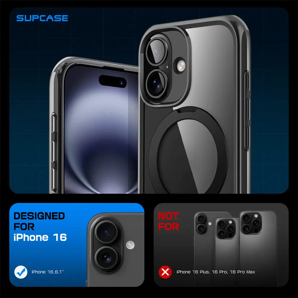 For iPhone 16 Case with Camera Control Capture Button UB Mag Stand Series Shockproof Protective  Phone Case
