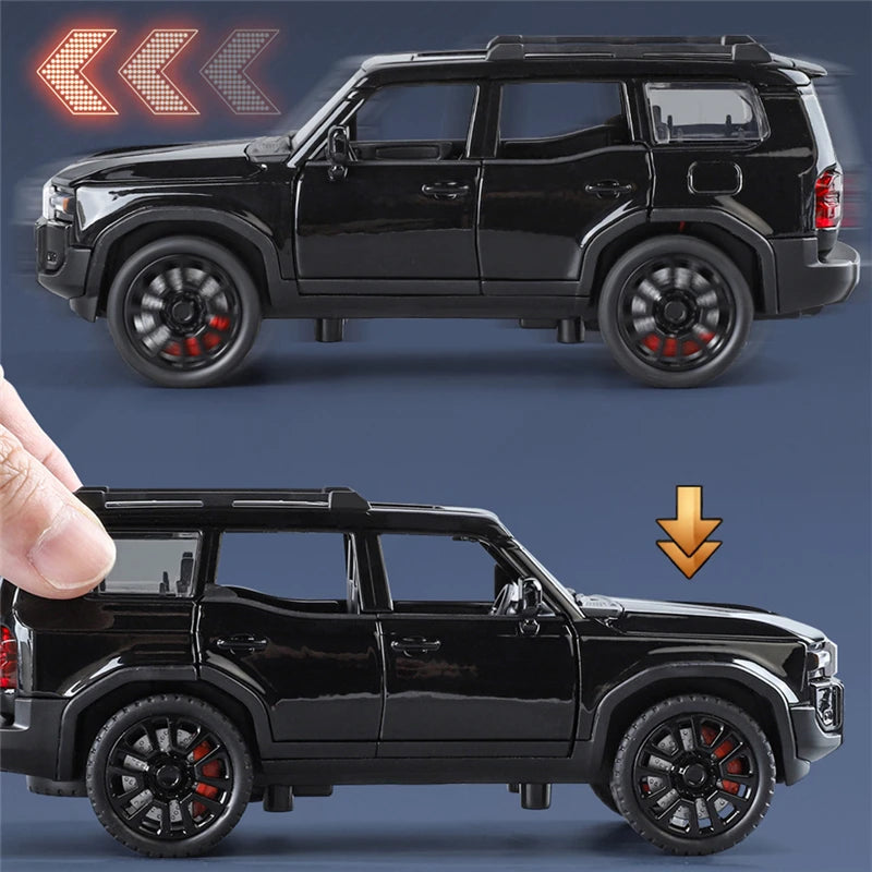1/32 PRADO Land Cruiser Alloy Car Model Diecast Metal Off-road Vehicle Car Model Simulation Sound and Light Toy Gift