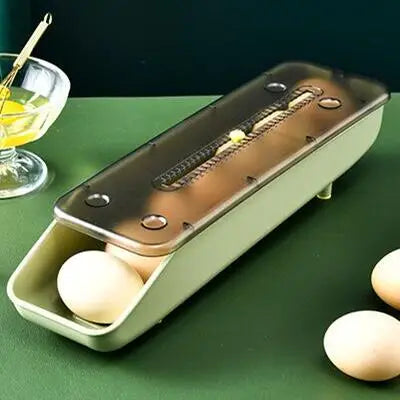 Automatic Rolling Egg Storage Box – Plastic Refrigerator Egg Holder Tray Kitchen Storage Container