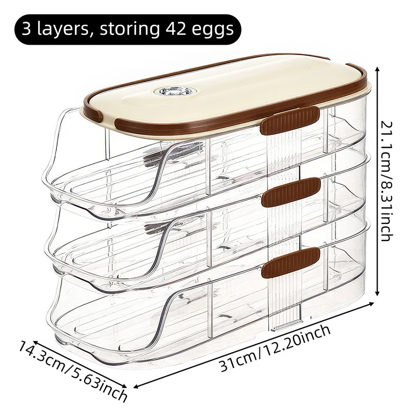 Automatic Rolling Egg Storage Box – 1-Piece Handheld Refrigerator Side Door Egg Rack