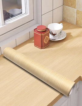 Wood Grain Cabinet Self-adhesive Wall Stickers Flame Retardant Waterproof Renovation Kitchen Anti-smoke Protective Film