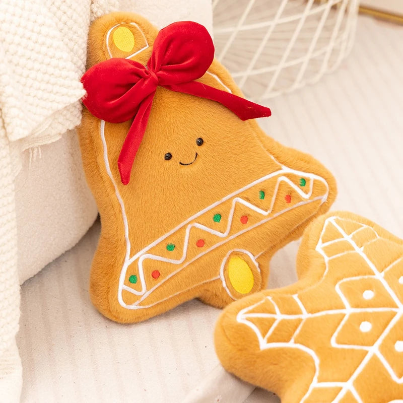 Christmas Tree Gingerbread House Bell Snowman Plush Decor