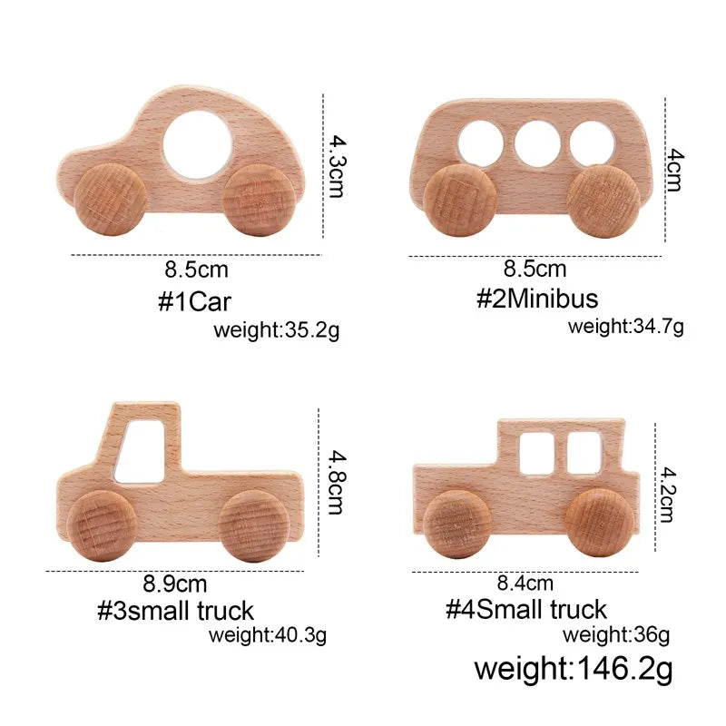 Baby Wooden Car Wooden Child Block For Babies BPA Free Organic Beech Animal Shape Baby Toy  Car Montessori Toys  Handmade Crafts