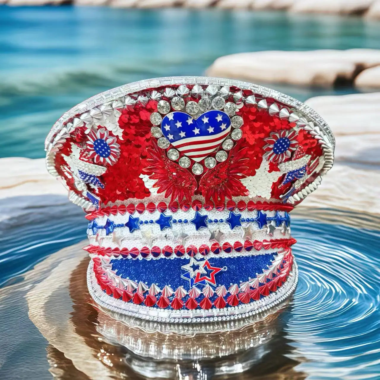 Captains Hat for Men Unisex Handmade Mardi Gras Hat Steampunk Burning Man Masquerade Party HongLuan Free Shipping