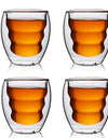 2/4/6pcs Screw Thread Espresso Cups Set Double Wall Glass Coffee Mugs Set 80ml Shot Glass Insulated Teacup Coffee Accessories