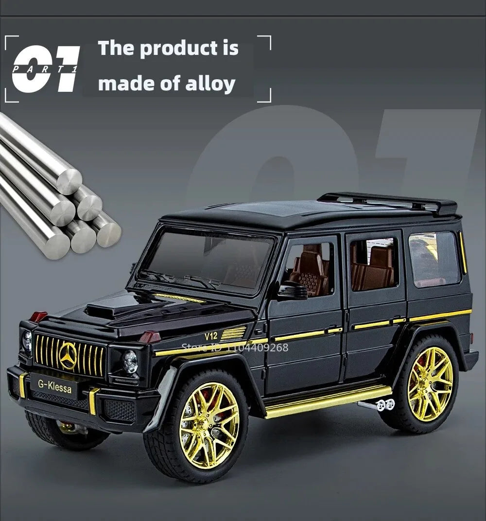 1:24 G63 GLE350 Toy Car Model Alloy Diecast Pull Back Doors Opened Sound Light Models Vehicle Toys for Boys Birthday Gifts