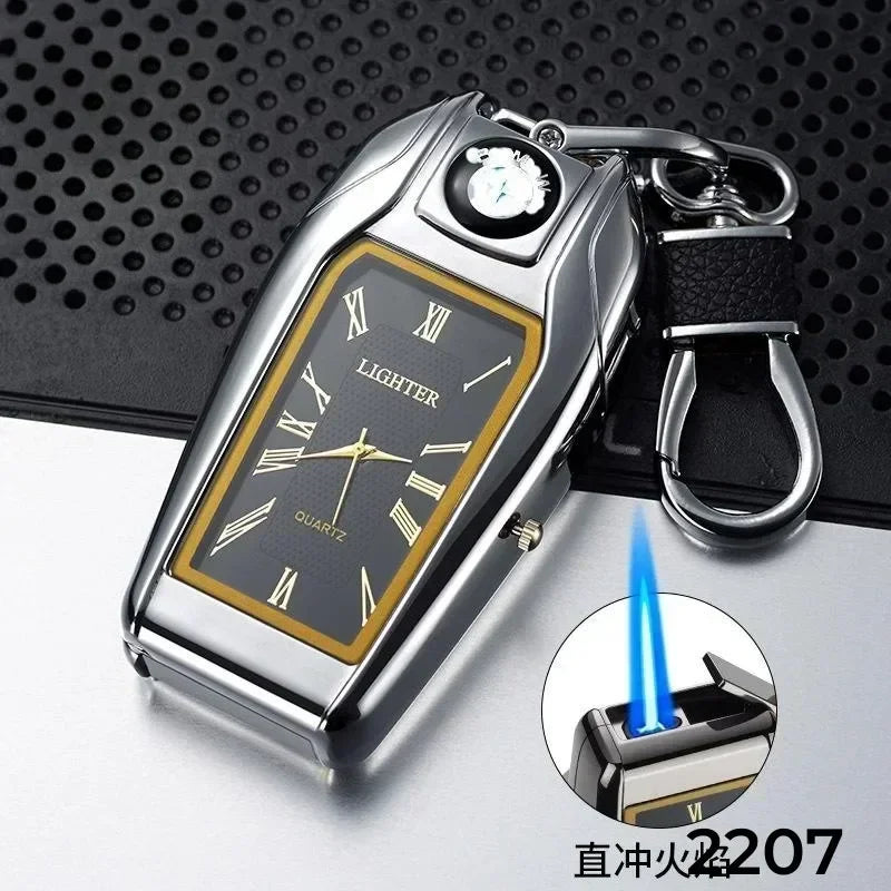 Keychain Windproof Lighter Cool Car Key Model Black Technology Multifunctional Igniter Gift Boyfriend A Trendy Look