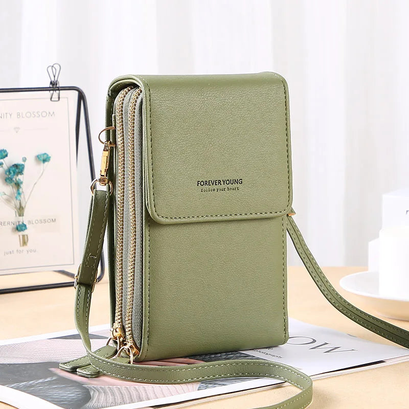 Touch Screen Cell Phone Bags of Women Soft Leather Wallets Bag Handbags Female Crossbody Strap Shoulder Bag