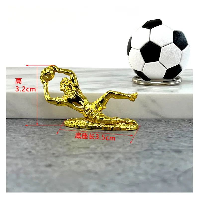Football Trophy Metal Keychain Soccer Fan Collectible Pendant Gift